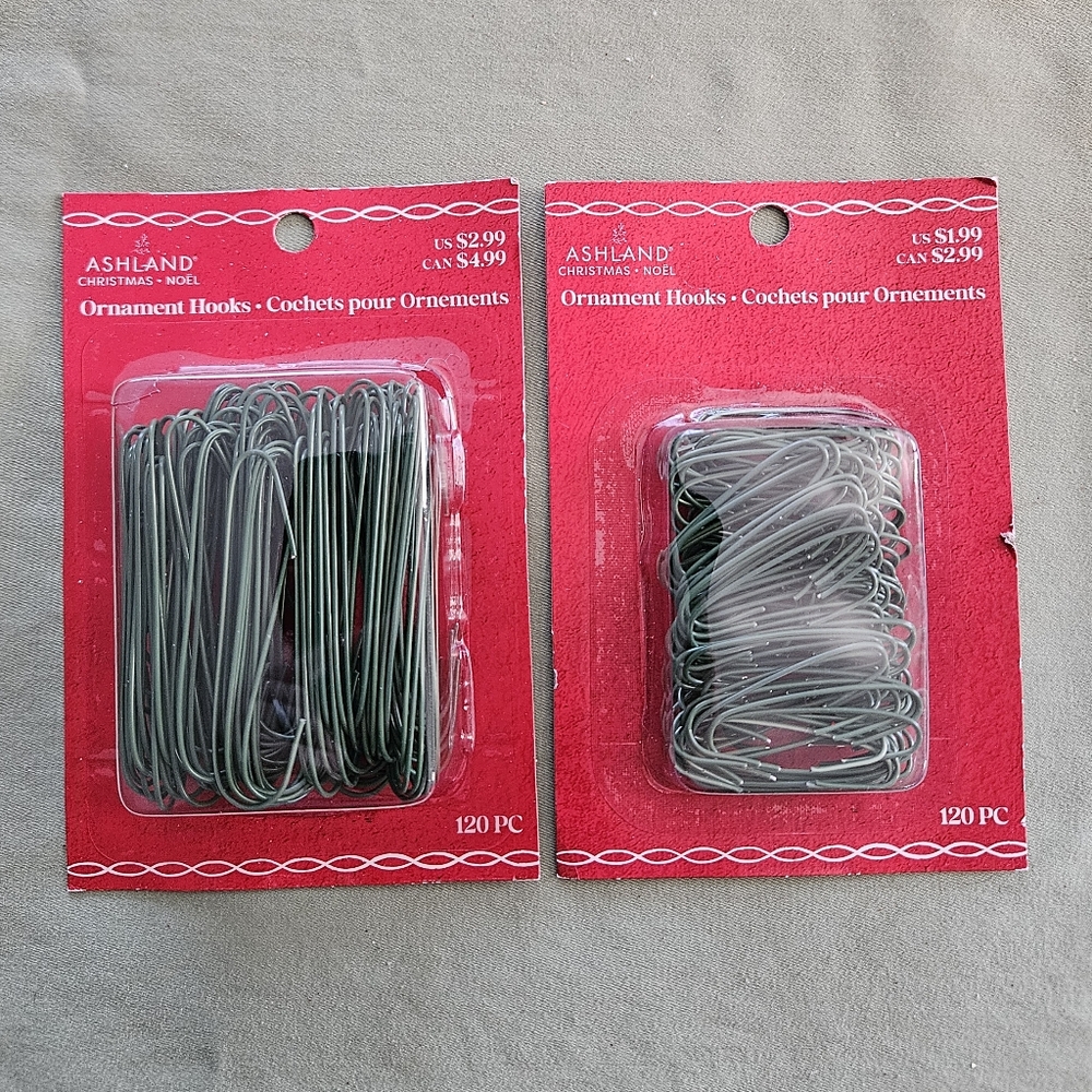 NEW Ashland Christmas Green Ornament Hooks Medium & Large Sizes 240 Pieces Total